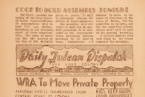 Tulean Dispatch Vol. III No. 63 (September 28, 1942) (ddr-densho-65-60)
