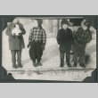 Four kids in the snow (ddr-densho-442-222)