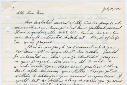 Letter from Clarence (Cal) Matsumura to Loni Ding (ddr-densho-1007-906)