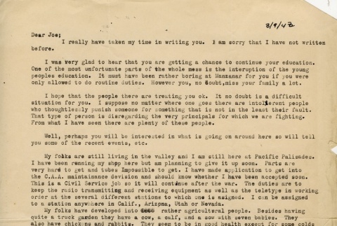Letter to a Nisei man from a friend (ddr-densho-153-34)