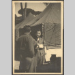 Two men standing outside tent (ddr-densho-466-35)