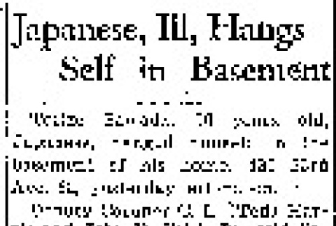Japanese, Ill, Hangs Self in Basement (January 28, 1942) (ddr-densho-56-586)