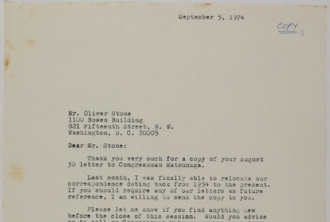Letter from Lawrence Miwa to Oliver Ellis Stone (ddr-densho-437-156)