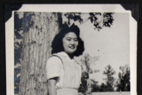 Woman wearing a pinafore (ddr-densho-542-726)