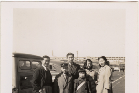 Group standing in parking lot (ddr-densho-426-30)