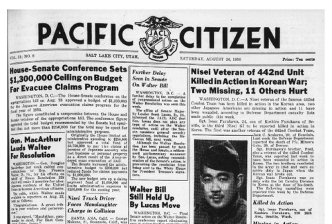 The Pacific Citizen, Vol. 31 No. 8 (August 26, 1950) (ddr-pc-22-34)
