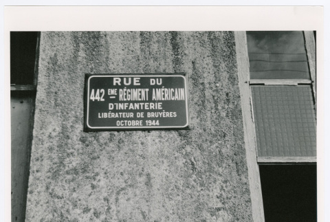 Street of the 442nd American Infantry Regiment in Bruyeres (ddr-densho-1007-137)
