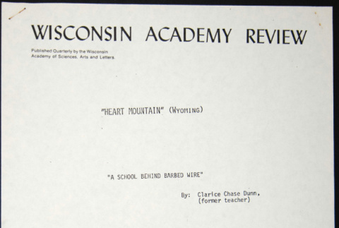 Heart Mountain: A School Behind Barbed Wire (ddr-chijacl-1-187)
