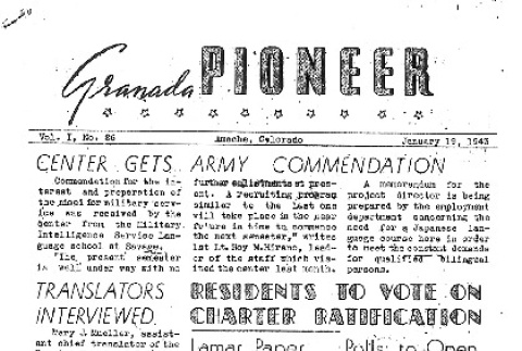 Granada Pioneer Vol. I No. 26 (January 19, 1943) (ddr-densho-147-27)