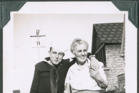 Photo of a sailor and a woman (ddr-densho-483-1342)