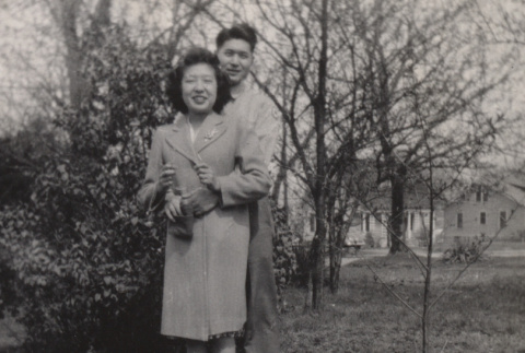 Japanese American individuals in a park (ddr-csujad-55-2274)