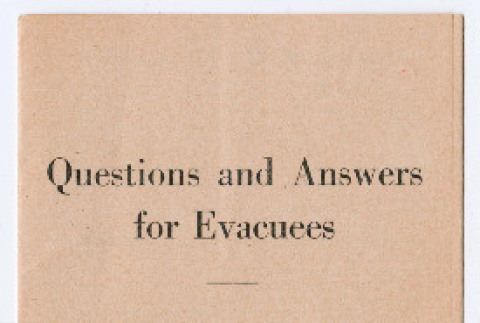 Questions and Answers for Evacuees pamphlet (ddr-densho-382-5)