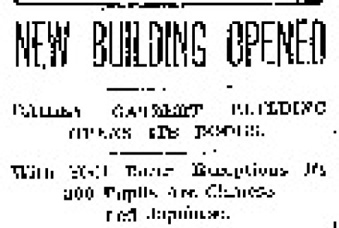 New Building Opened. Bailey Gatzert Building Opens Its Doors. With Half Dozen Exceptions Its 500 Pupils Are Chinese and Japanese. (December 12, 1921) (ddr-densho-56-367)