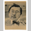 Gordon Hirabayashi talks press before the first day of trial against the U.S. government (ddr-csujad-52-39)