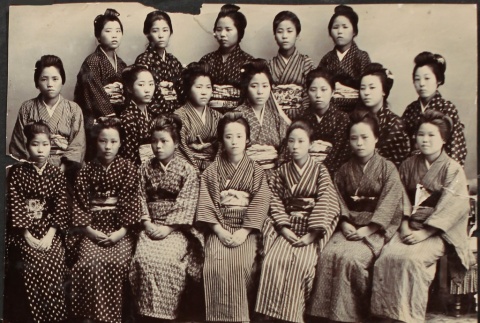 Japanese girls in class picture (ddr-densho-259-108)