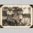 Three women on a bridge (ddr-densho-542-558)