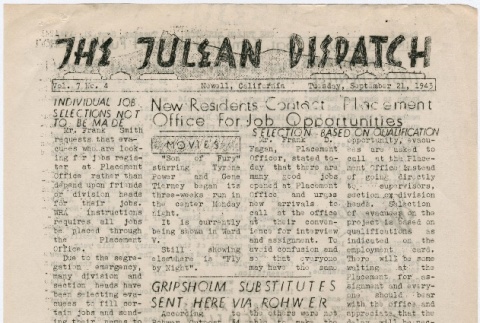 Tulean Dispatch Vol. 7 No. 4 (September 21, 1943) (ddr-densho-65-404)