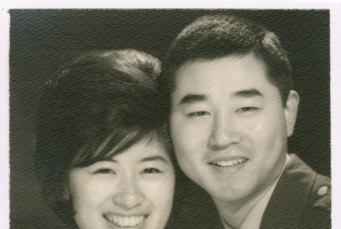 Elaine Isoshima engagement photo with Don Shimono (ddr-densho-477-376)