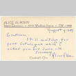 Card from Alice Alborn to Takahashis (ddr-densho-424-82)