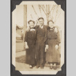 Two women and a man standing outside (ddr-densho-432-44)