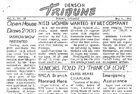 Denson Tribune Vol. I No. 19 (May 4, 1943) (ddr-densho-144-60)