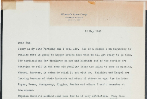 Letter from Kay Riale to Sue Ogata Kato, May 25, 1945 (ddr-csujad-49-181)