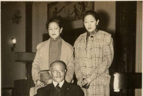 Wang Ching-ting seated with Ms. Yuling and Ms. Anfu (ddr-njpa-1-1106)