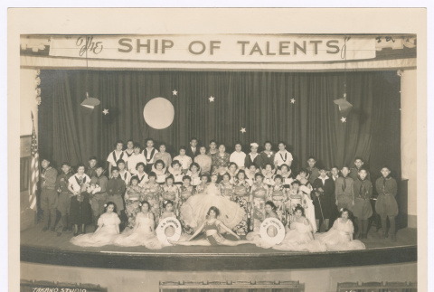 Cast on stage at Nippon Kan Theatre (ddr-densho-383-368)