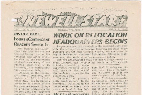 The Newell Star, Vol. II, No. 10 (March 9, 1945) (ddr-densho-284-59)