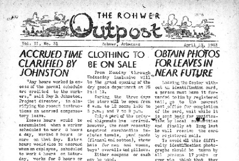 Rohwer Outpost Vol. II No. 31 (April 17, 1943) (ddr-densho-143-53)