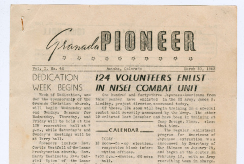Granada Pioneer Vol. I No. 49 (March 20, 1943) (ddr-densho-147-50)