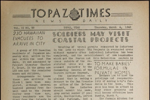 Topaz Times Vol. II No. 53 (March 4, 1943) (ddr-densho-142-116)