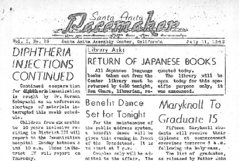 Santa Anita Pacemaker Vol. I No. 25 (July 11, 1942) (ddr-densho-146-25)