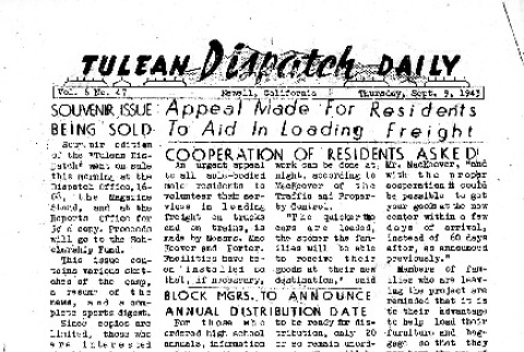 Tulean Dispatch Vol. 6 No. 47 (September 9, 1943) (ddr-densho-65-398)