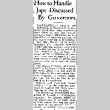 How to Handle Japs Discussed By Governors (April 10, 1943) (ddr-densho-56-895)
