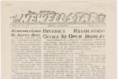The Newell Star, Vol. II, No. 34 (August 24, 1945) (ddr-densho-284-82)