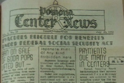 Pomona Center News Vol. I No. 15 (July 14, 1942) (ddr-densho-193-15)