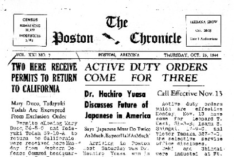 Poston Chronicle Vol. XXI No. 7 (October 26, 1944) (ddr-densho-145-575)