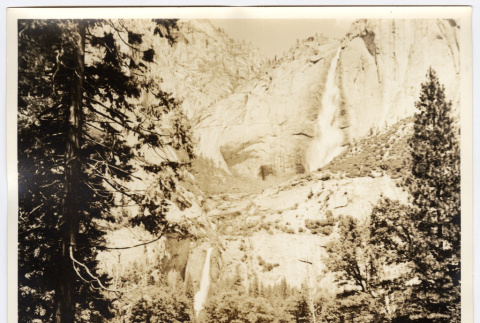 View from the bottom of two waterfalls (ddr-densho-542-843)