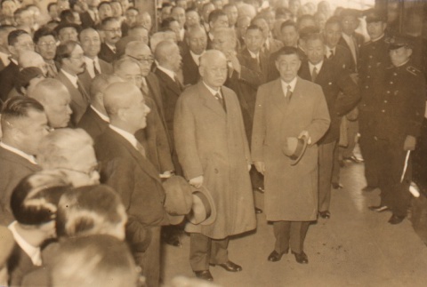 Yorinaga Matsudaira and Shoju Koyama surrounded by others (ddr-njpa-4-815)