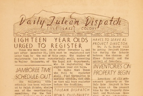 Tulean Dispatch Vol. IV No. 36 (December 29, 1942) (ddr-densho-65-124)