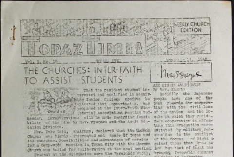 Topaz Times Vol. I No. 15 (November 14, 1942) (ddr-densho-142-25)