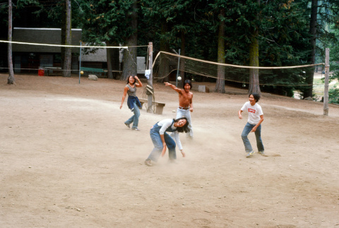 Campers playing frisbee (ddr-densho-336-910)
