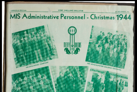 MIS administrative personnel, Christmas 1944; Post personnel, Fort Snelling, Christmas 1944 (ddr-csujad-49-71)