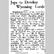 Japs to Develop Wyoming Lands (June 6, 1942) (ddr-densho-56-814)