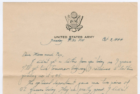 Letter from Tadashi Ishida to Mr. & Mrs. Y Ishida (ddr-densho-535-29)