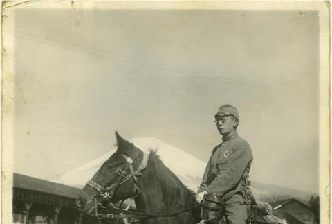 Japanese soldier on a horse (ddr-densho-179-238)