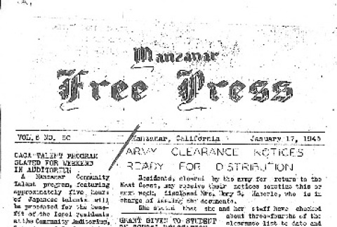 Manzanar Free Press Vol. 6 No. 60 (January 17, 1945) (ddr-densho-125-304)