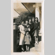 Four women and a child standing on stairway (ddr-densho-426-1924)