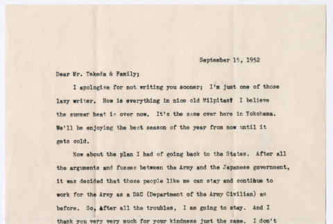Letter from Chris Kobayashi to Shoji Takeda (ddr-densho-501-347)